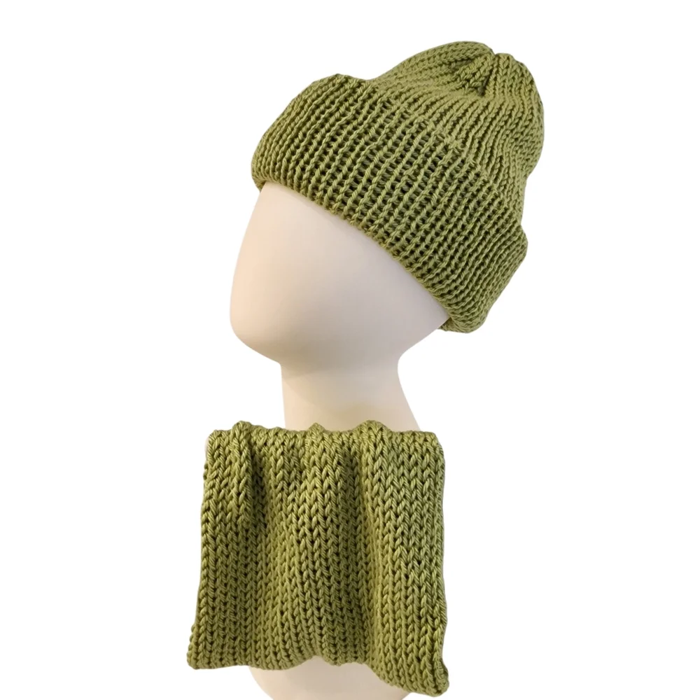 Dog Scarf and Human Hat - Matching Set - Hand Knit Handmade Knitted